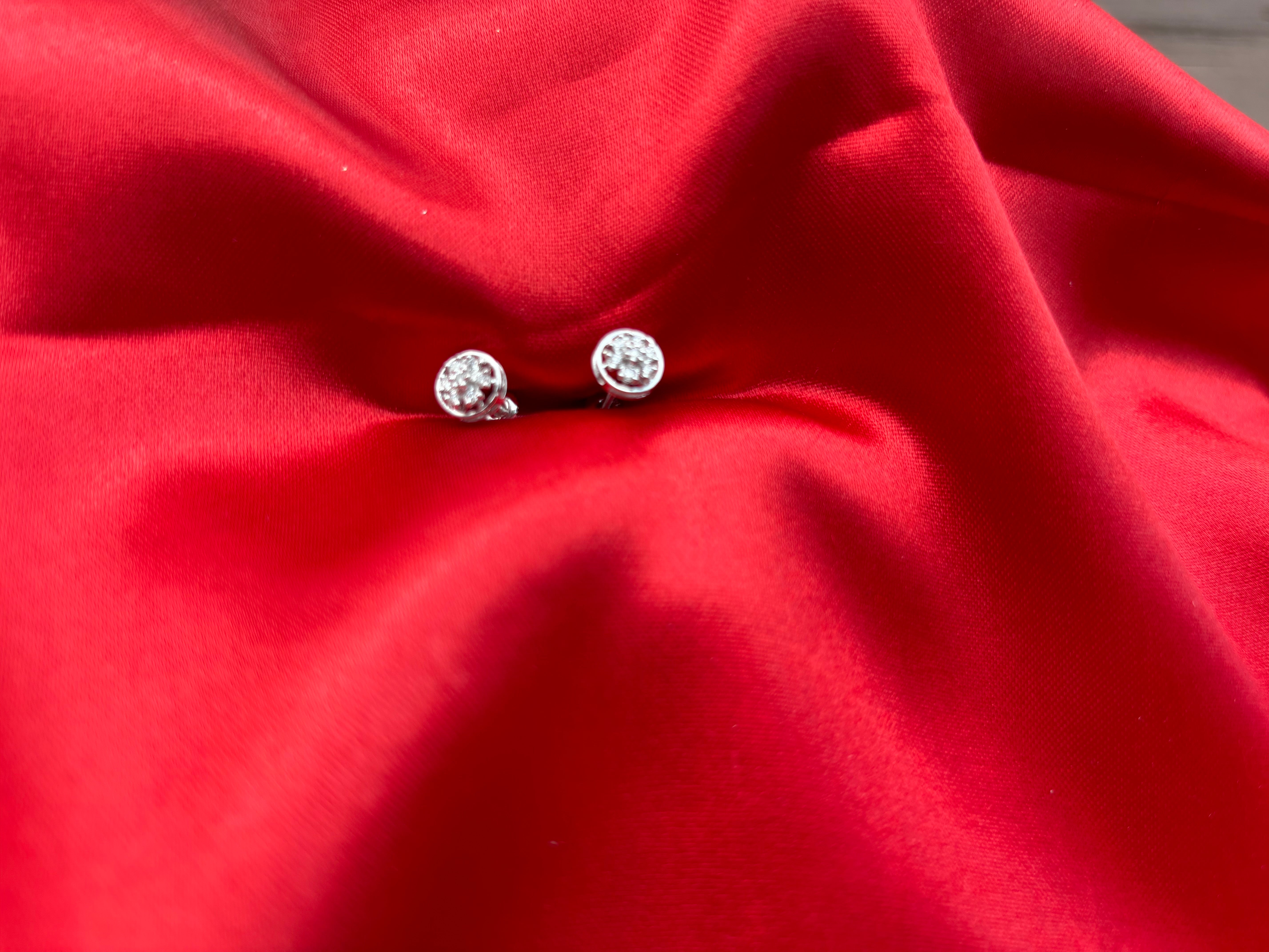Celestial Bloom: Diamond Earrings in 14K White Gold with DE Color VVS-VS Lab-Grown Diamonds