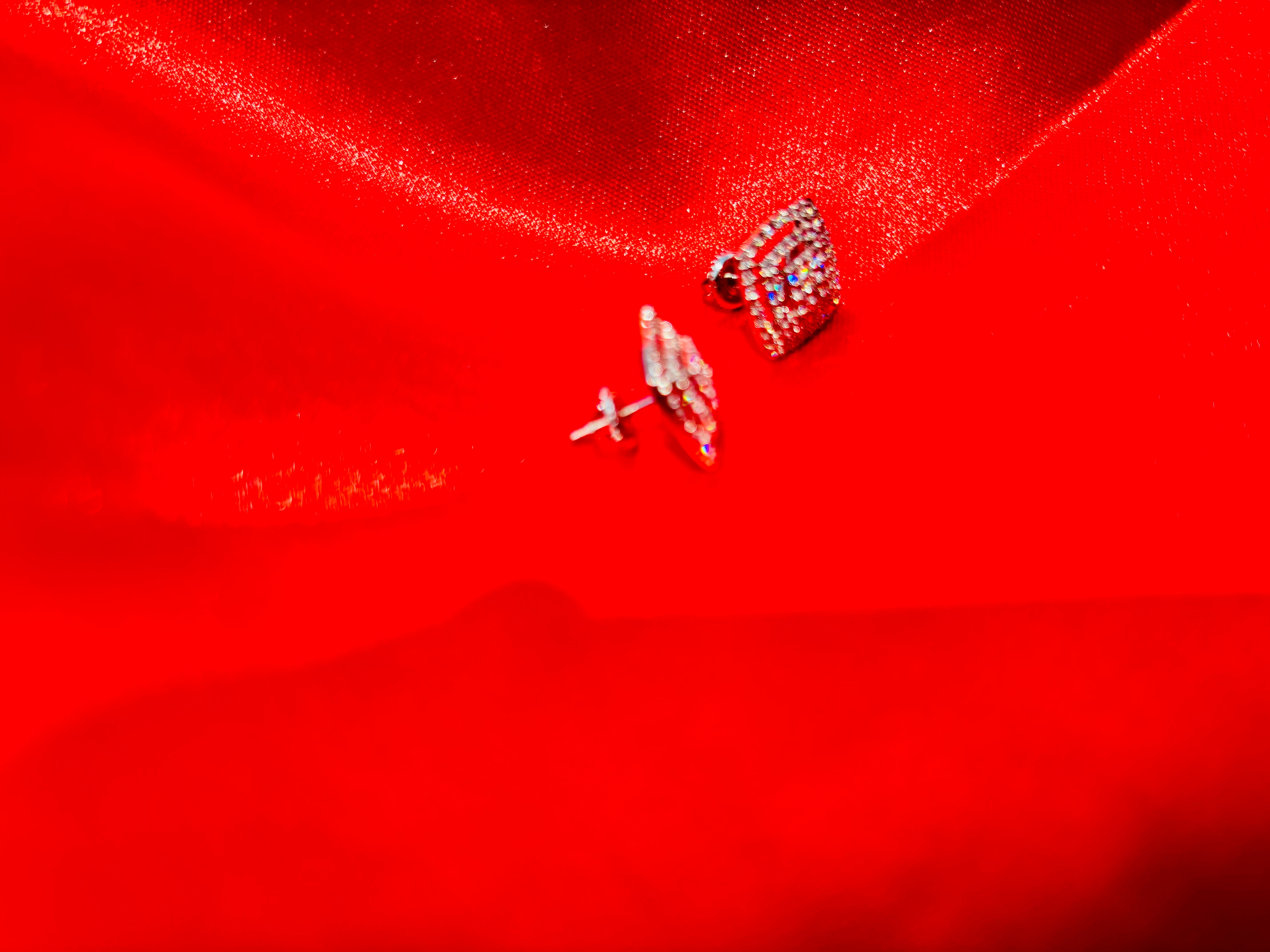 Square Harmony: Diamond-Studded Square Earrings in 14K White Gold with DE Color VVS-VS Lab-Grown Diamonds