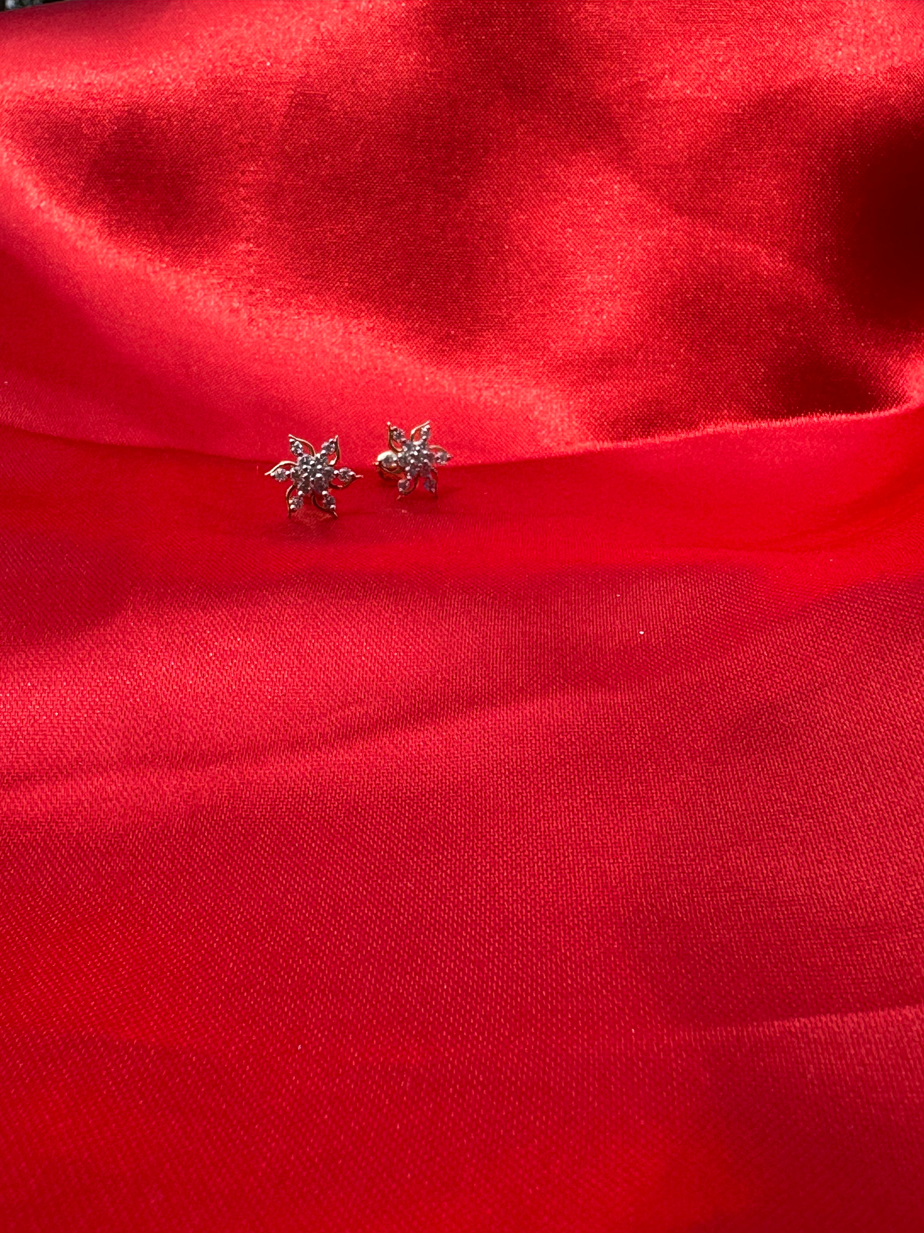 Stellar Spark: Diamond Earrings in 14K White Gold with DE Color VVS-VS Lab-Grown Diamonds